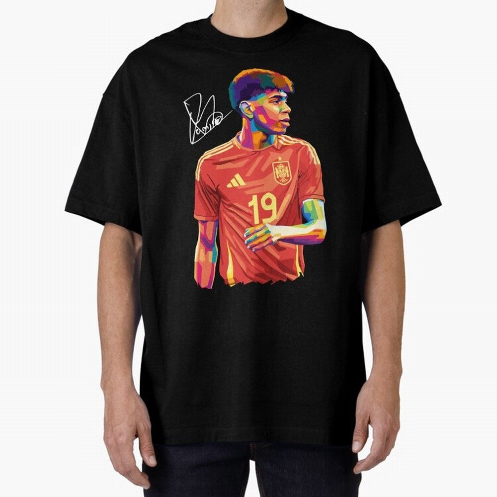 Lamine Yamal Pop Art Oversized T-Shirt Feel International Energy from the FIFA World Cup 2026 USA Canada Mexico Journey through Cristiano Ronaldo Highlights, Portugal, Spain and Germany Pride, Match Day Excitement, Supporter Culture, Golden Goals