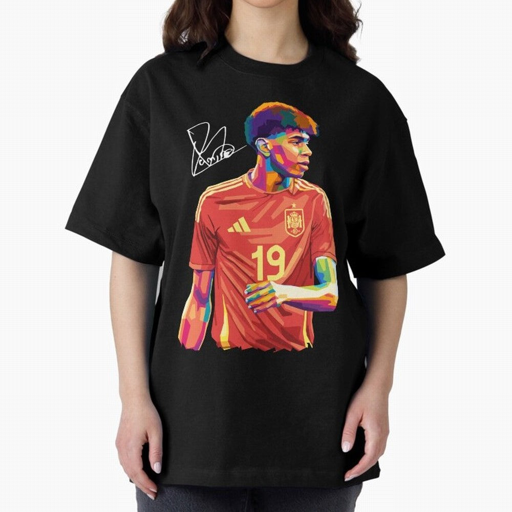 Lamine Yamal Pop Art Oversized T-Shirt Feel International Energy from the FIFA World Cup 2026 USA Canada Mexico Journey through Cristiano Ronaldo Highlights, Portugal, Spain and Germany Pride, Match Day Excitement, Supporter Culture, Golden Goals