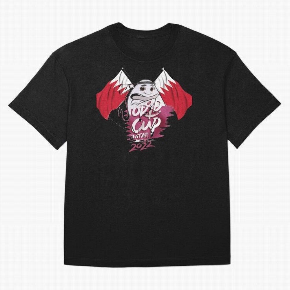 qatar mascot Oversized T-Shirt Show Up for the Glory of FIFA World Cup 2026 Spirit, with Argentina, France and Brazil, CR7 and Messi, Football Passion, Legendary Performances, Festival Vibes and Supporter Community; Perfect for Fans, Collectors,