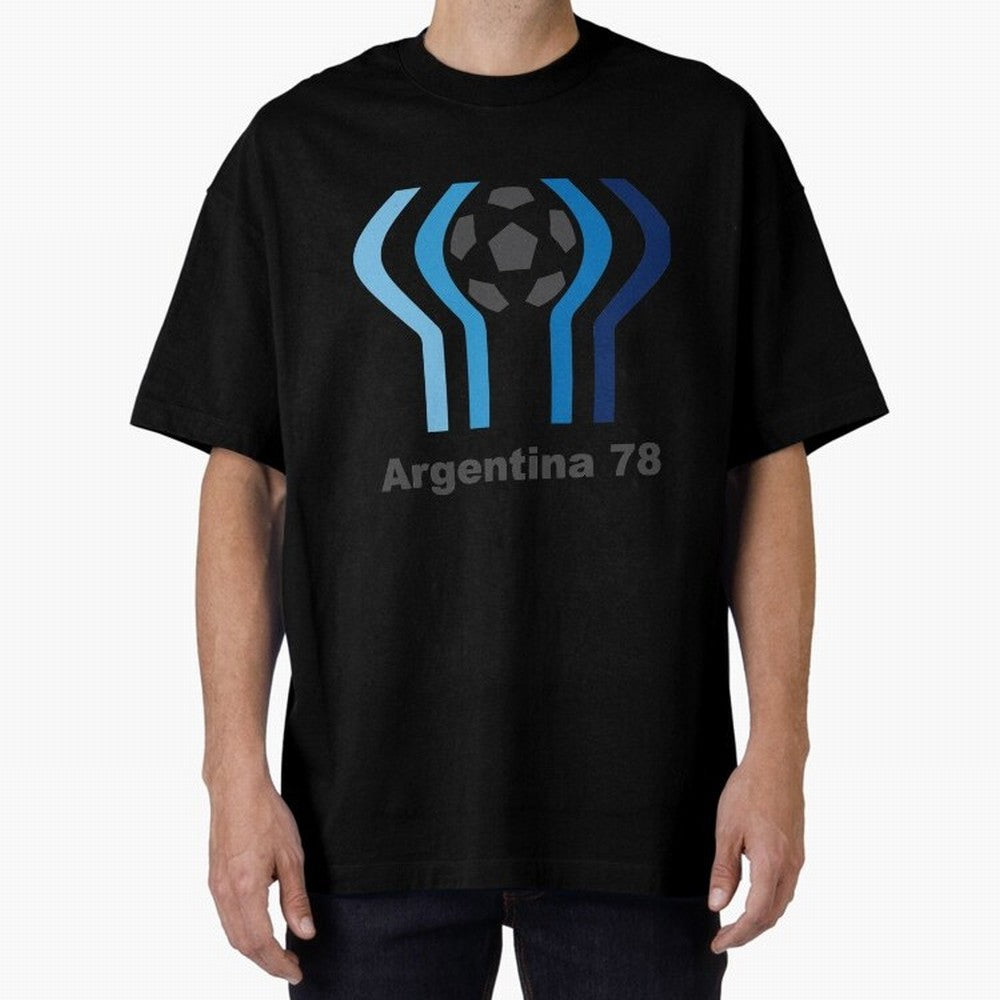Retro Word Cup Logo1 Oversized T-Shirt Celebrate Football Dreams Across FIFA World Cup 2026 Spirit, Featuring England and Germany, Messi, Neymar and Mbappe, Football Festival Excitement, Trophy Ambitions, Country Rivalries and Star Player Buzz;