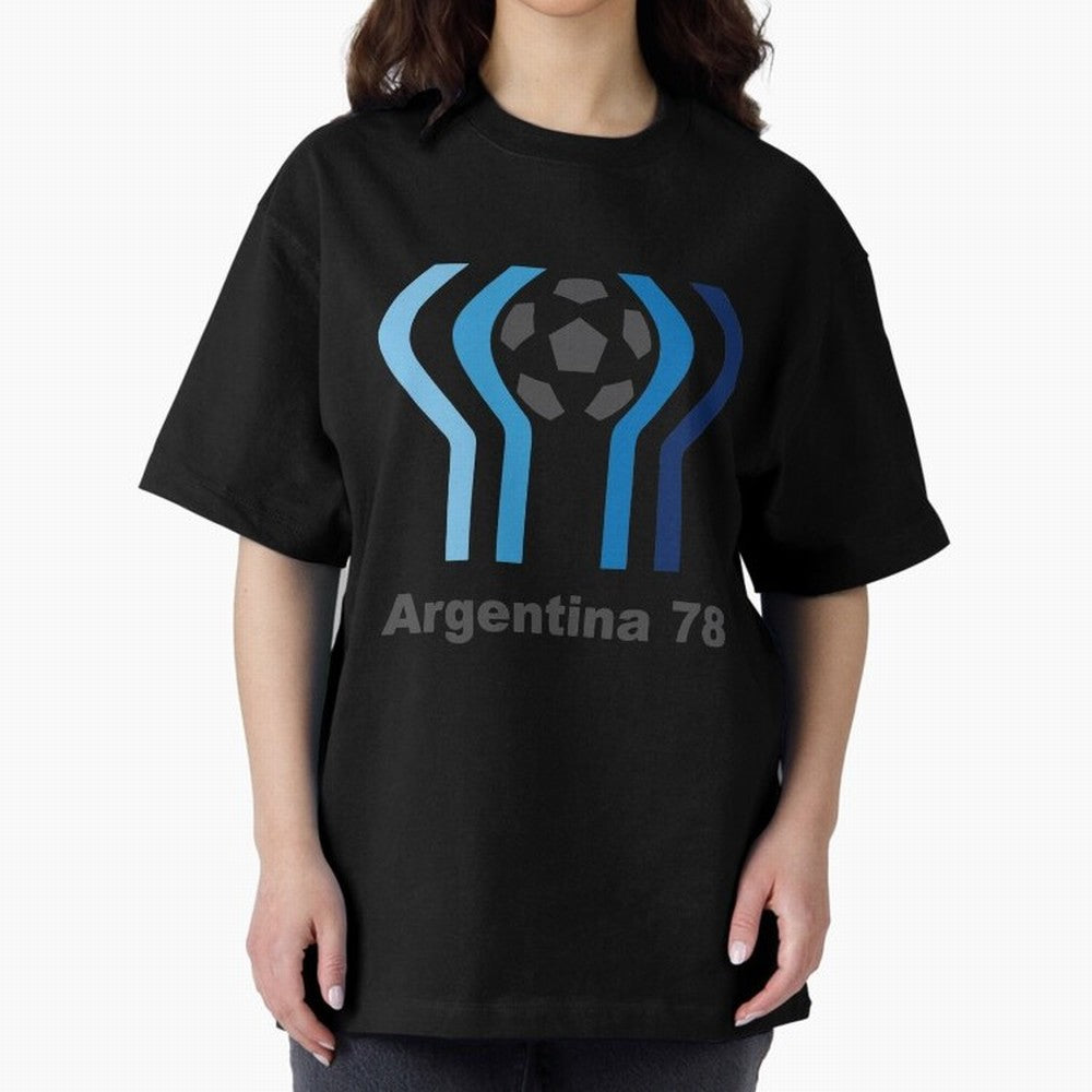 Retro Word Cup Logo1 Oversized T-Shirt Celebrate Football Dreams Across FIFA World Cup 2026 Spirit, Featuring England and Germany, Messi, Neymar and Mbappe, Football Festival Excitement, Trophy Ambitions, Country Rivalries and Star Player Buzz;