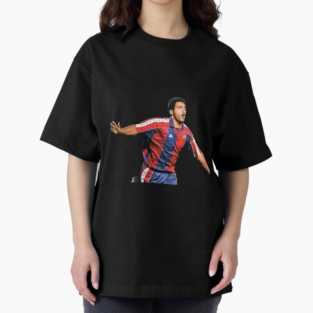 Legends of The Beautiful Game Cartoon Collection Legends Romario Cartoon Artwork162 Oversized T-Shirt Celebrate the Road through FIFA World Cup 2026 Spirit, Celebrating England, France and Netherlands, Haaland, Football History, Final Match Energy,