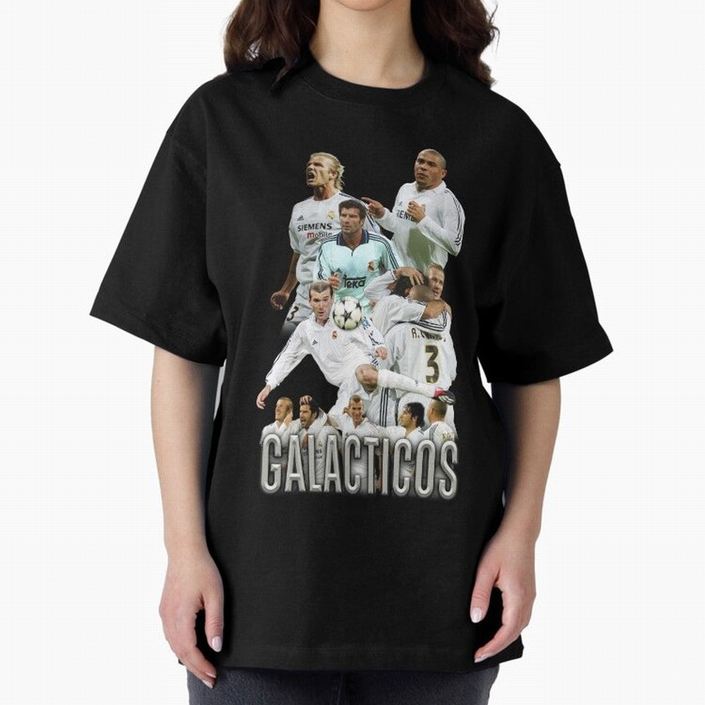 Galacticos Real Madrid Oversized T-Shirt Honor Football Greatness during Global Football Passion for FIFA World Cup 2026, Highlighting CR7, Germany, Football History, Final Match Energy, Crowd Noise and Once in a Lifetime Moments; Made for Die Hard