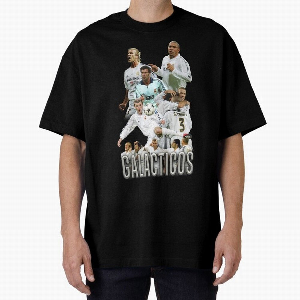 Galacticos Real Madrid Oversized T-Shirt Honor Football Greatness during Global Football Passion for FIFA World Cup 2026, Highlighting CR7, Germany, Football History, Final Match Energy, Crowd Noise and Once in a Lifetime Moments; Made for Die Hard