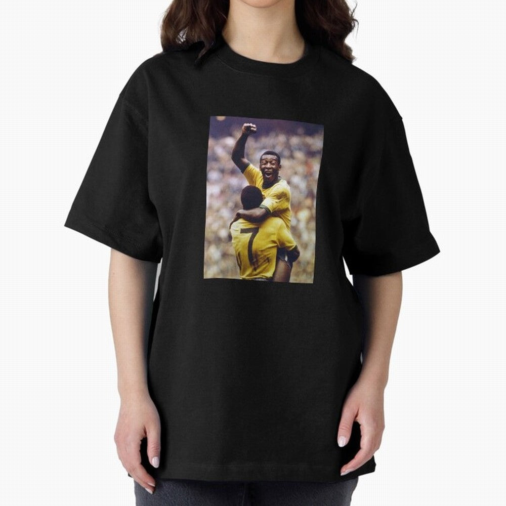 Pel¨¦'s Brilliance: Vintage 1970 World Cup Hero Print Oversized T-Shirt Feel the Heartbeat of Global Football Passion for FIFA World Cup 2026 Group Stage, Made for CR7 and Messi, Netherlands, Championship Spirit, Famous Goals, Roaring Crowds and