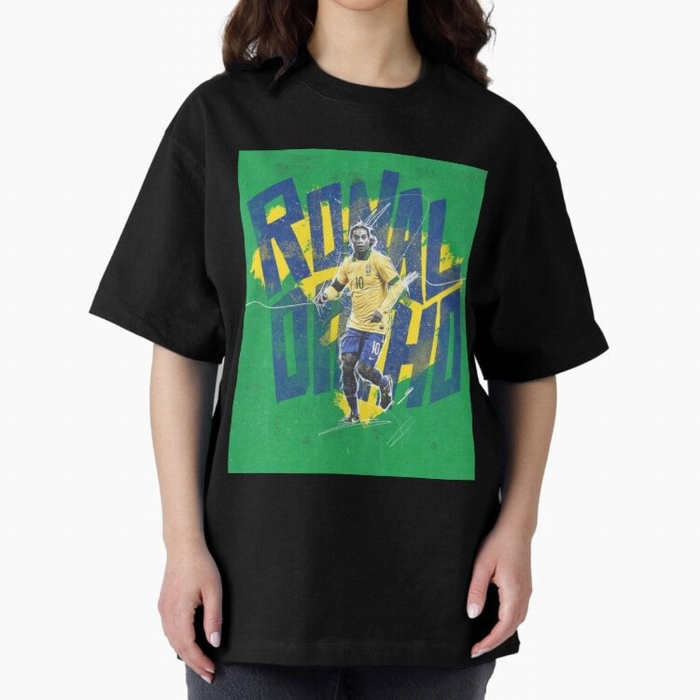 Wallpaper Ronaldinho Art Oversized T-Shirt Honor the Football Icons of Global Football Passion for FIFA World Cup 2026, Celebrating Neymar, Haaland and Cristiano Ronaldo, Argentina, Goal Celebration Energy, Supporter Heritage, Football Icons and