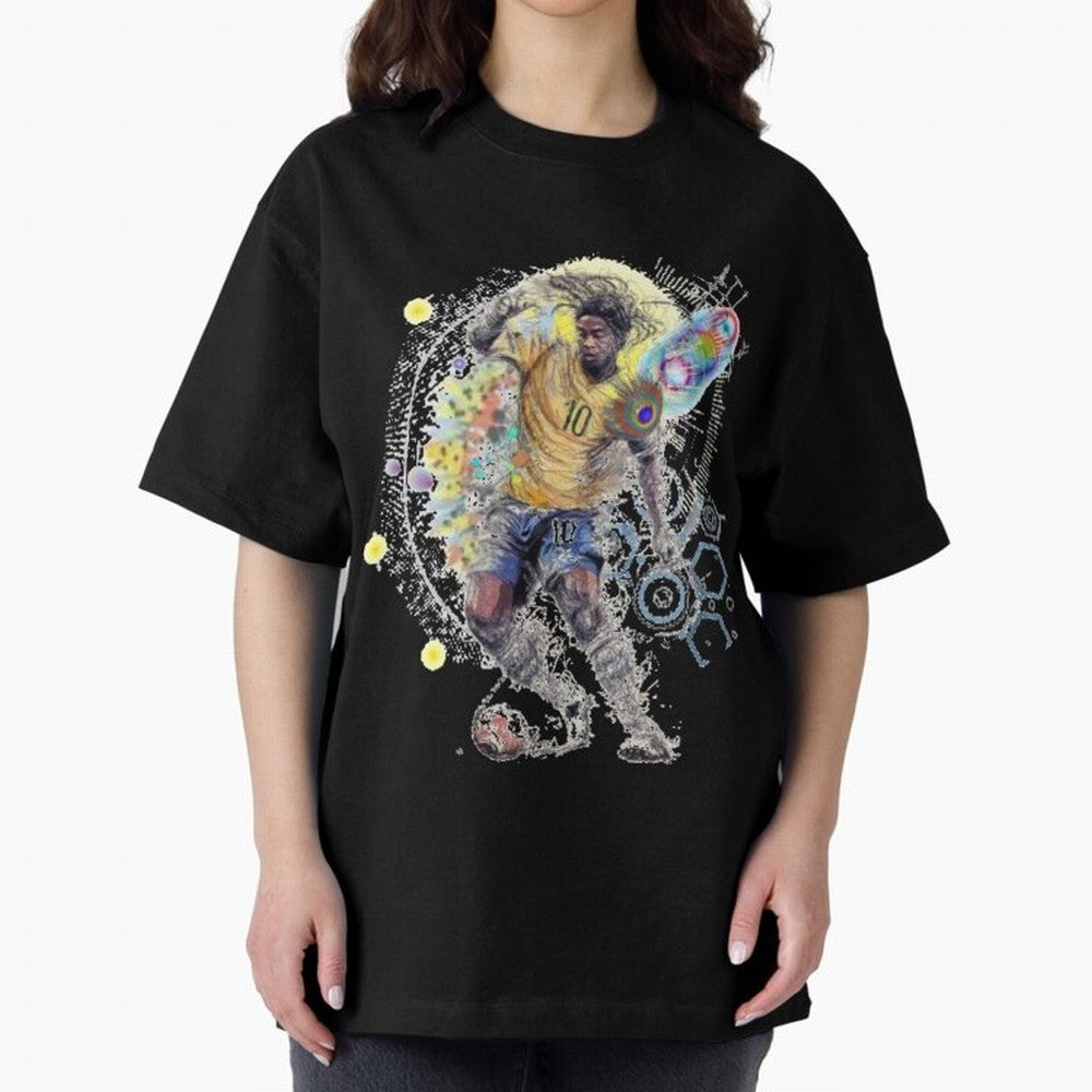 Ronaldin Football Player Oversized T-Shirt Celebrate Global Football Passion for FIFA World Cup 2026, Celebrating Messi, CR7 and Mbappe, France and Portugal, Football History, Final Match Energy, Crowd Noise and Once in a Lifetime Moments; Ideal