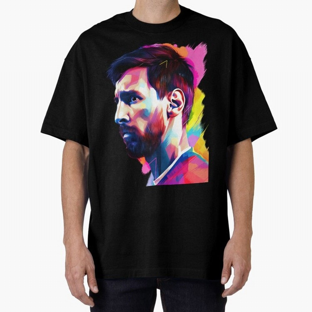 GOAT Messi - illustration Oversized T-Shirt Make Game Day About FIFA World Cup 2026 Spirit, Highlighting Argentina and Brazil, Cristiano Ronaldo, Tournament Hype, Historic Matchups, Family Viewing Parties and Global Sports Pride; Made for