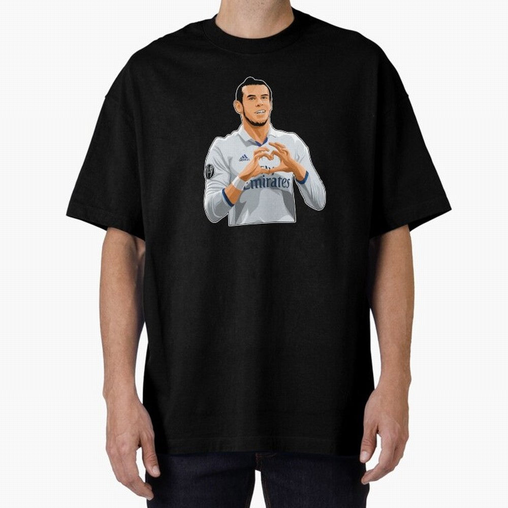Gareth Bale Love Sign Celebration Oversized T-Shirt Celebrate the Biggest Stage of Global Football Passion for FIFA World Cup 2026 Group Stage, Centered on CR7 and Messi, Portugal, Soccer Culture, Superstar Moments, National Team Dreams and