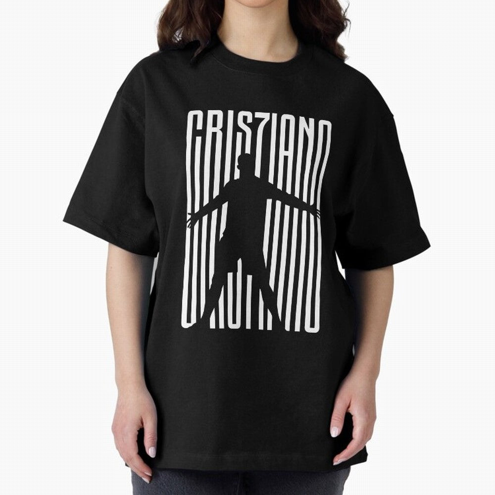 Christiano Ronaldo Icon black Jersey 2023 Oversized T-Shirt Follow the Road to FIFA World Cup 2026 Group Stage Built around Cristiano Ronaldo, Brazil, Portugal and Argentina Energy, Champion Mindset, Group Stage Buzz, Knockout Tension and