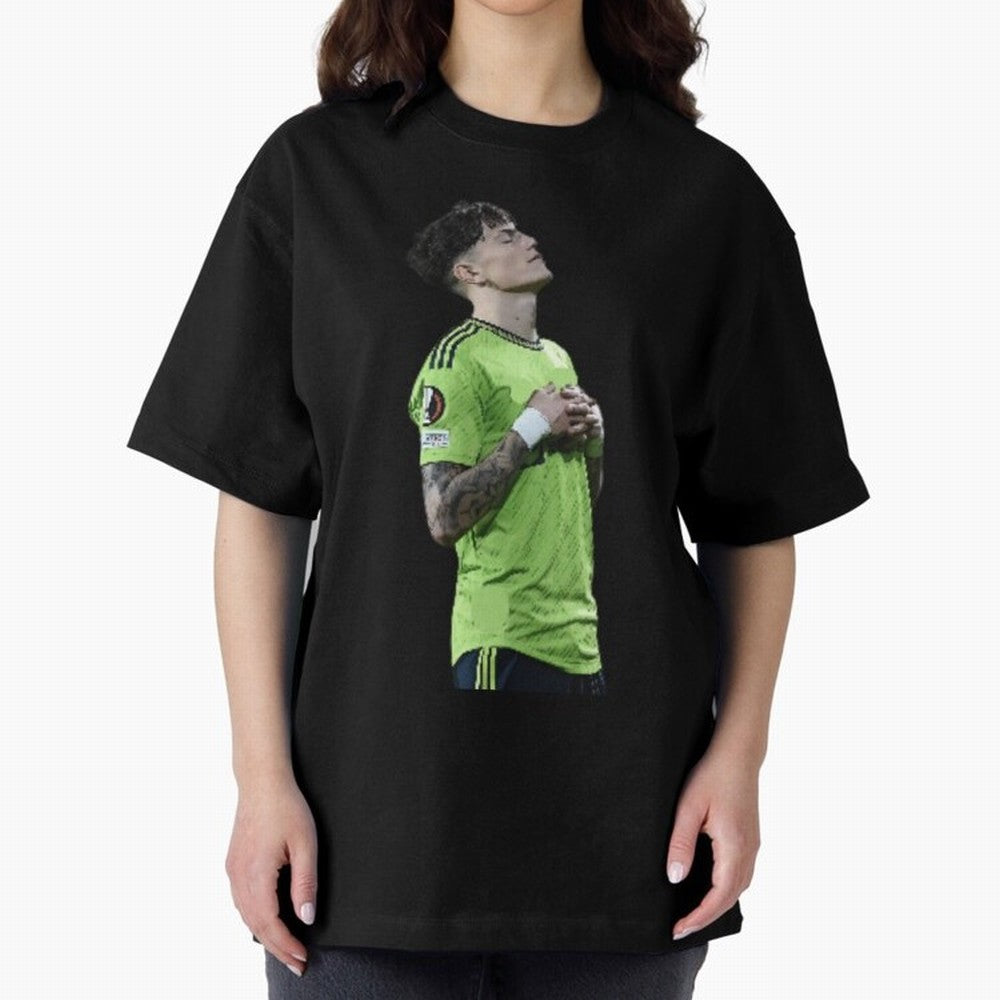 Garnacho Inner Peace Celebration Oversized T-Shirt Support Your Favorite Stars during Global Football Passion for FIFA World Cup 2026 USA Canada Mexico, Celebrating CR7 and Messi, Spain, Supporter Pride, Iconic Celebrations, Legendary Names and