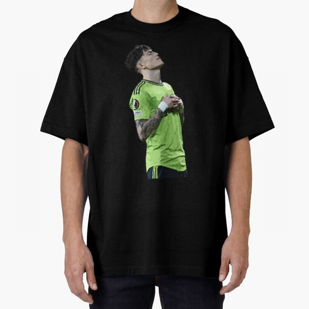Garnacho Inner Peace Celebration Oversized T-Shirt Support Your Favorite Stars during Global Football Passion for FIFA World Cup 2026 USA Canada Mexico, Celebrating CR7 and Messi, Spain, Supporter Pride, Iconic Celebrations, Legendary Names and