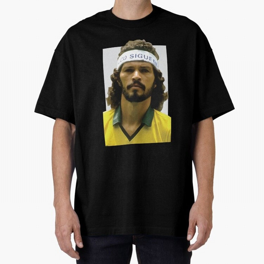 Scrates Football legend Oversized T-Shirt Celebrate the Biggest Stage of Match Day Hype around FIFA World Cup 2026 Group Stage, Messi, Neymar and Mbappe, Spain and Netherlands, Football Festival Excitement, Trophy Ambitions, Country Rivalries and