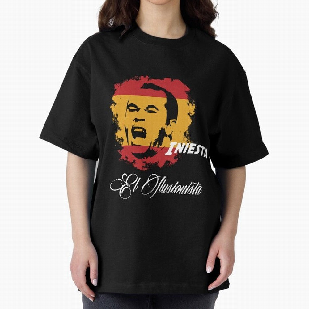Spain Andres Iniesta Football World Cup 2014 Oversized T-Shirt Follow FIFA World Cup 2026 USA Canada Mexico Featuring Messi and Cristiano Ronaldo, Argentina Energy, Football Passion, Legendary Performances, Festival Vibes and Supporter Community;