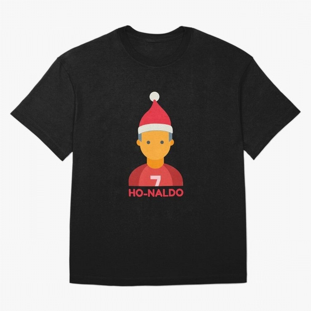 HO-NALDO - Funny Ronaldo Christmas Oversized T-Shirt Follow Match Day Hype around FIFA World Cup 2026 Group Stage, Neymar, Haaland and Cristiano Ronaldo, Spain and Netherlands, Championship Spirit, Famous Goals, Roaring Crowds and International