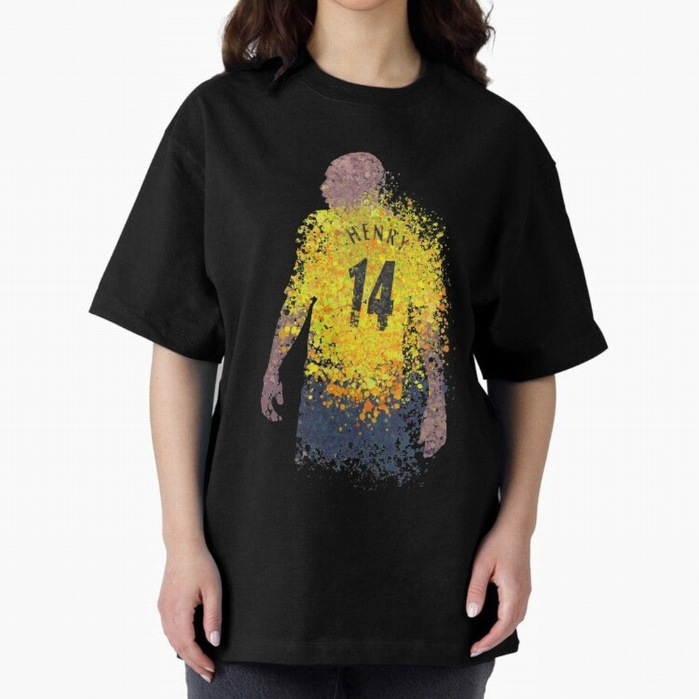Thierry Henry Arsenal Illustration Oversized T-Shirt Celebrate Global Passion for Global Football Passion for FIFA World Cup 2026 Group Stage, Built around Neymar, Haaland and Cristiano Ronaldo, France, Match Day Excitement, Supporter Culture,