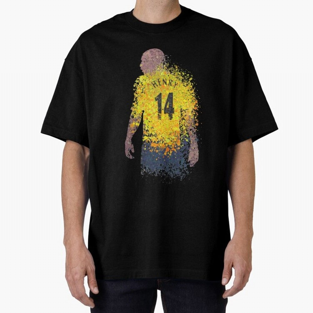 Thierry Henry Arsenal Illustration Oversized T-Shirt Celebrate Global Passion for Global Football Passion for FIFA World Cup 2026 Group Stage, Built around Neymar, Haaland and Cristiano Ronaldo, France, Match Day Excitement, Supporter Culture,