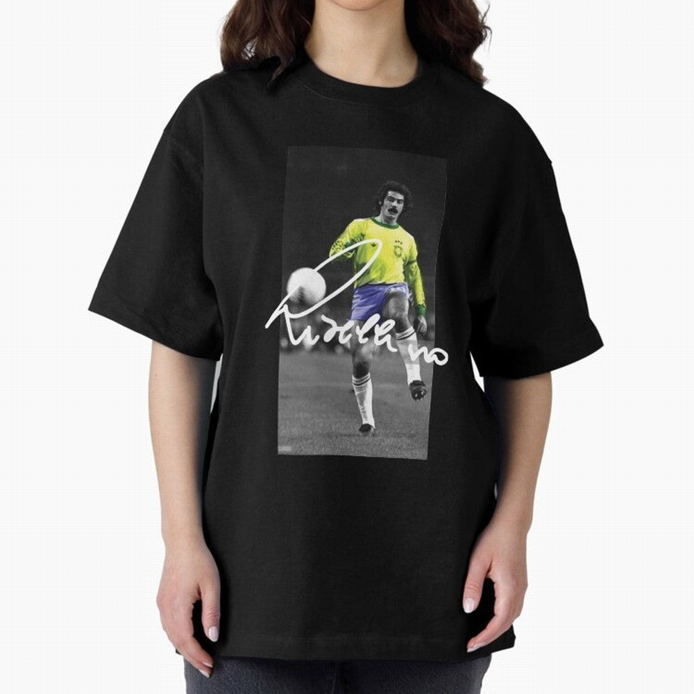 Rivelino FOOTBALL LEGENDS Oversized T-Shirt Spotlight Match Day Hype around FIFA World Cup 2026 Group Stage, Haaland and Mbappe, Spain, Stadium Memories, Football Loyalty, International Chants and Championship Tradition; Perfect for Fans,