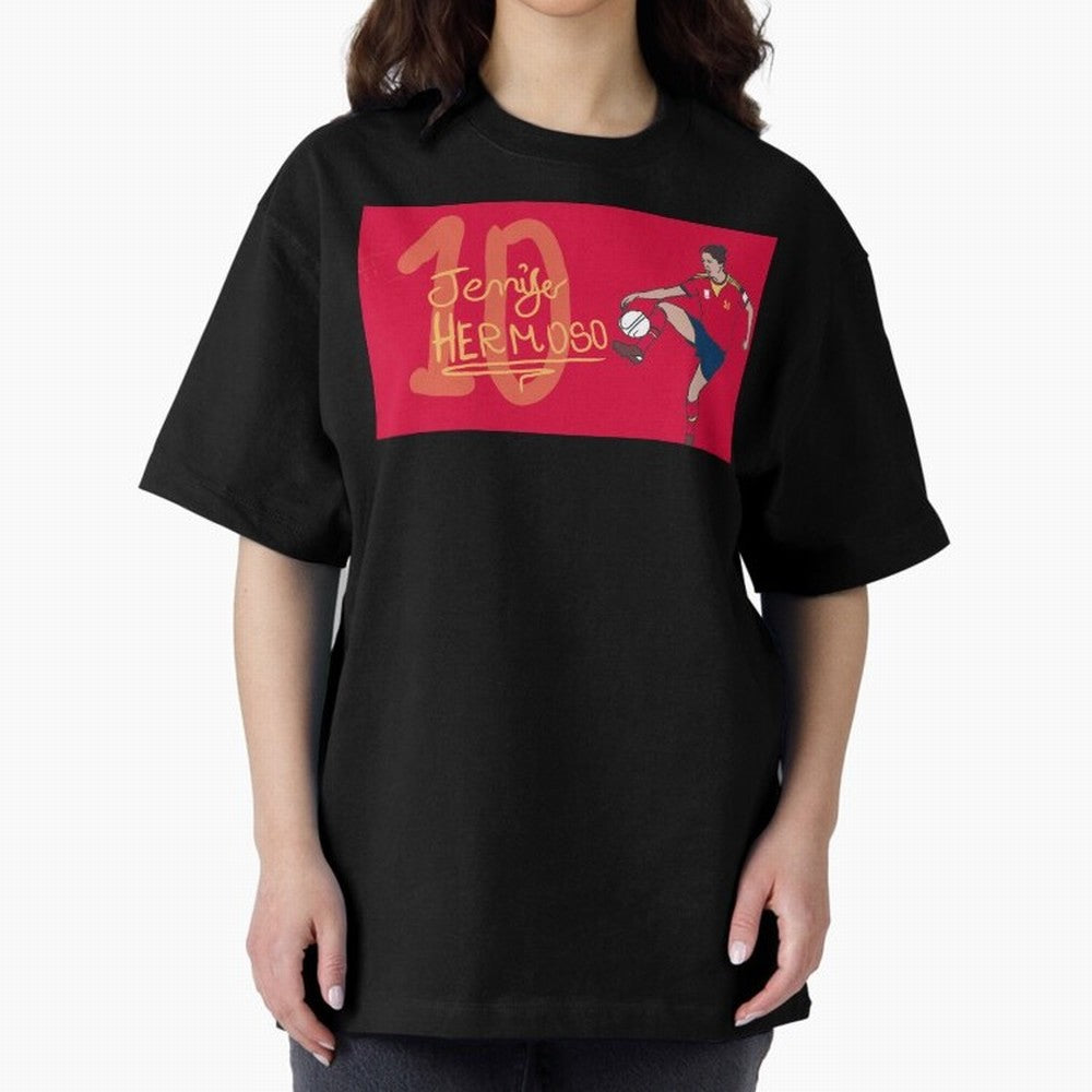 Jennifer Hermoso Oversized T-Shirt Celebrate National Team Dreams in FIFA World Cup 2026 for Fans of CR7 and Spain and Netherlands, Bringing Football Passion, Legendary Performances, Festival Vibes and Supporter Community; Made for Collectors Who