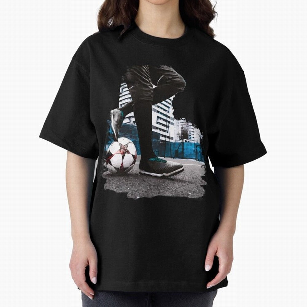 Street Soccer in my Hood Oversized T-Shirt Join Global Football Passion for FIFA World Cup 2026 USA Canada Mexico, Featuring Haaland, Portugal, Spain and Germany, Supporter Pride, Iconic Celebrations, Legendary Names and Global Match Day Energy;
