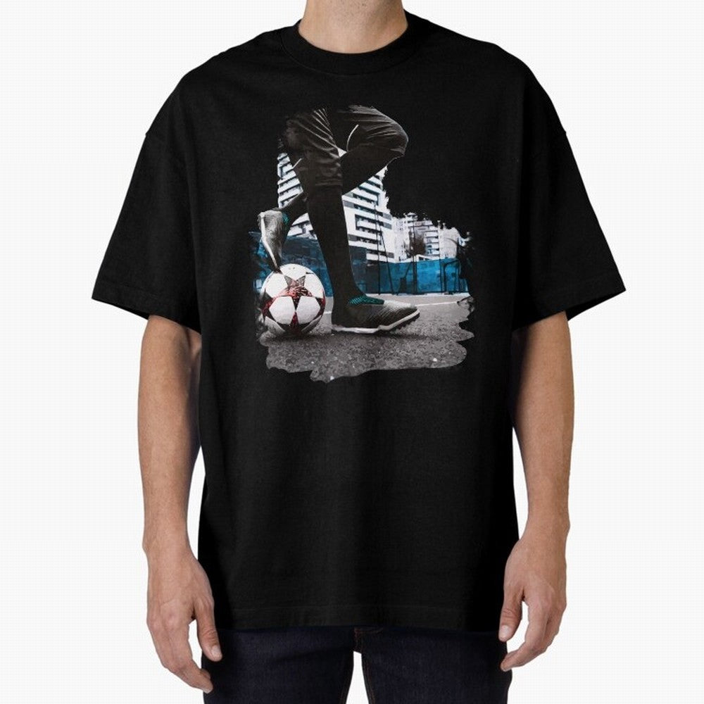 Street Soccer in my Hood Oversized T-Shirt Join Global Football Passion for FIFA World Cup 2026 USA Canada Mexico, Featuring Haaland, Portugal, Spain and Germany, Supporter Pride, Iconic Celebrations, Legendary Names and Global Match Day Energy;