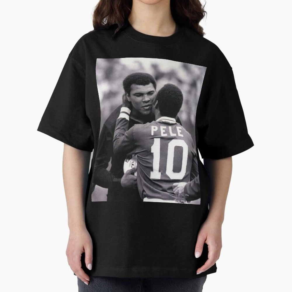 The Boxing Legend Meet The Football Legend Poster Oversized T-Shirt Support Global Football Passion for FIFA World Cup 2026, Driven by CR7, England and Germany, Supporter Pride, Iconic Celebrations, Legendary Names and Global Match Day Energy;