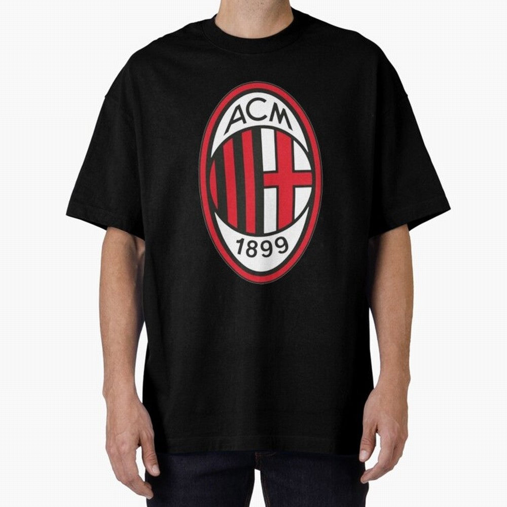 milan black n red Oversized T-Shirt Celebrate Fan Culture around FIFA World Cup 2026 Spirit, Featuring Argentina, France and Brazil, Mbappe, Retro Football Energy, Iconic Rivalries, Trophy Chase Drama and Stadium Atmosphere; Ideal for Passionate