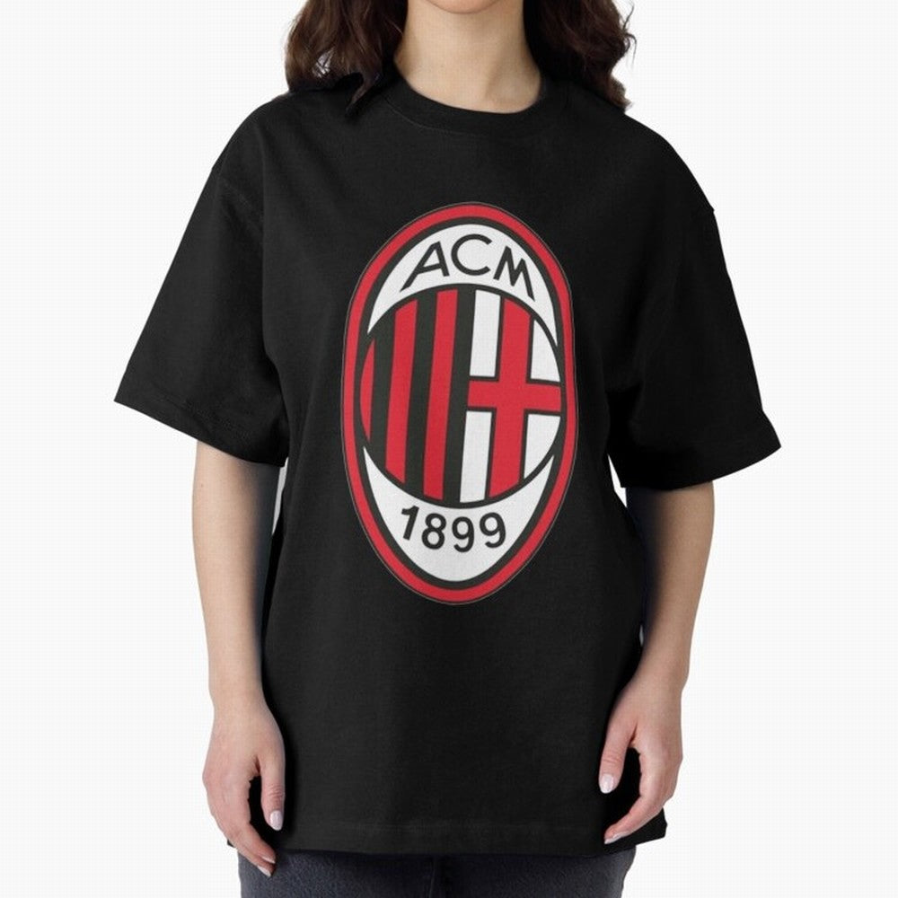 milan black n red Oversized T-Shirt Celebrate Fan Culture around FIFA World Cup 2026 Spirit, Featuring Argentina, France and Brazil, Mbappe, Retro Football Energy, Iconic Rivalries, Trophy Chase Drama and Stadium Atmosphere; Ideal for Passionate