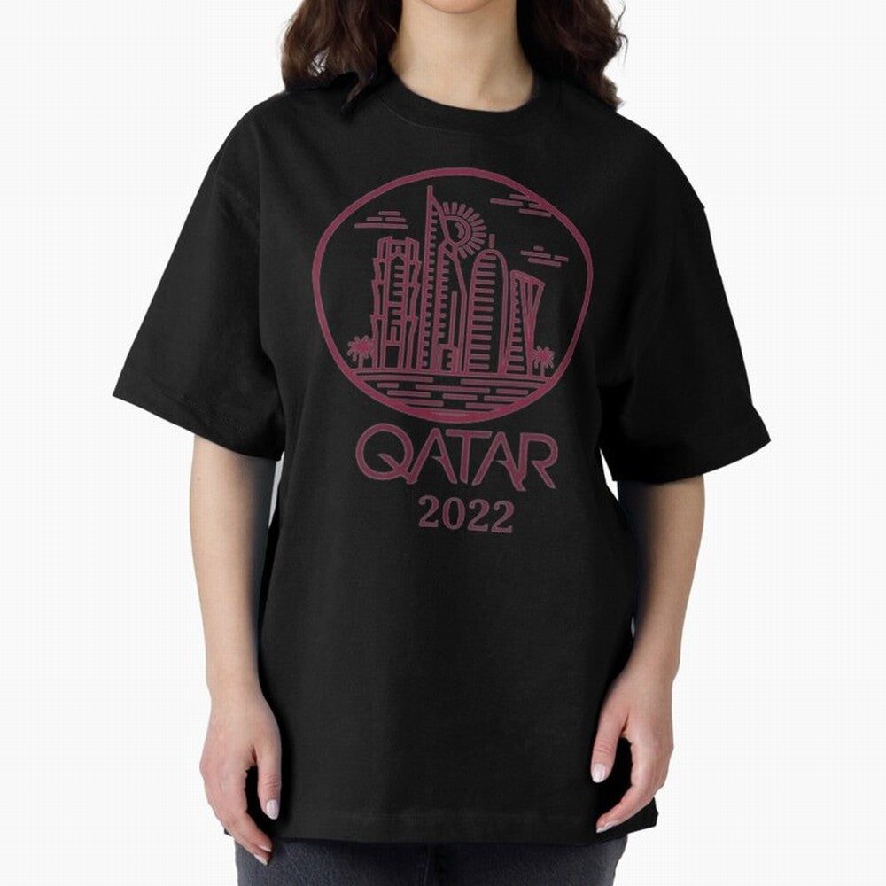 Qatar Welcome Oversized T-Shirt Bring Champion Energy into Global Football Passion for FIFA World Cup 2026 USA Canada Mexico, with Neymar, Haaland and Cristiano Ronaldo, England and Germany, Stadium Chants, National Pride, Trophy Dreams and