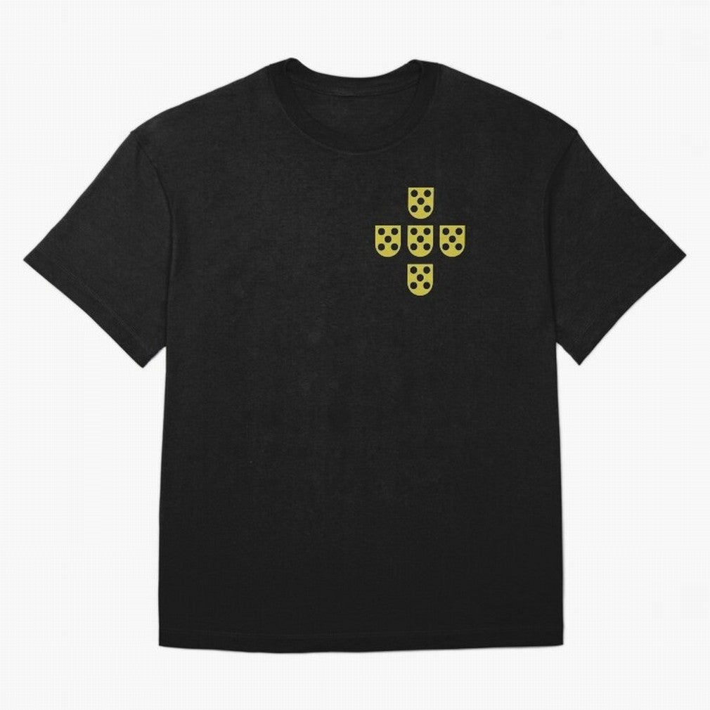 Golden Quinas Portugal Oversized T-Shirt Discover the FIFA World Cup 2026 Group Stage Journey through Mbappe and Neymar Highlights, Netherlands Pride, Football Passion, Legendary Performances, Festival Vibes and Supporter Community; Great for Watch