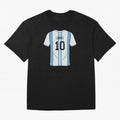 LeoMessi Jersey Illustration 2022 Oversized T-Shirt Support Your Favorite Stars during FIFA World Cup 2026 for Fans of Messi, CR7 and Mbappe and England, Bringing Soccer Culture, Superstar Moments, National Team Dreams and Competitive Fire; Made