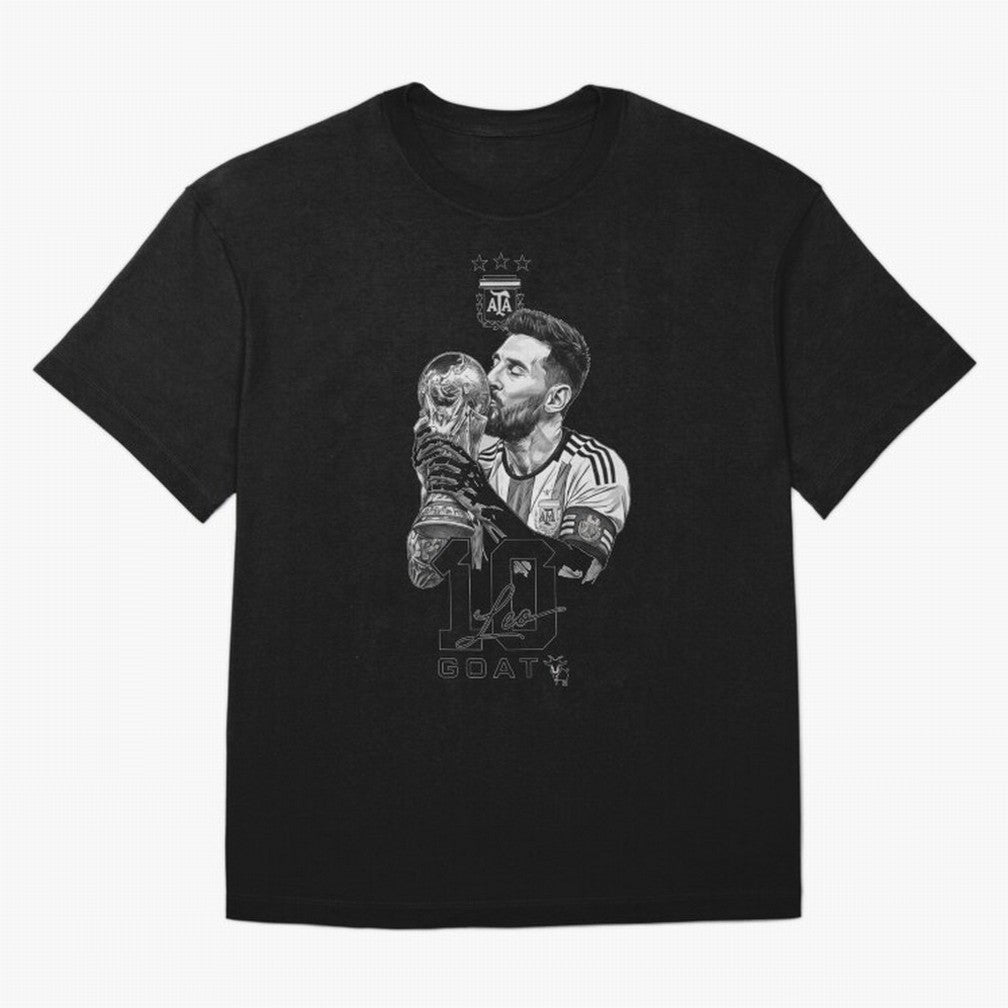 Messi GOAT World Cup Champion Classic T-Shirt Support Iconic Players in Global Football Passion for FIFA World Cup 2026 Group Stage, Inspired by CR7, Germany, Match Day Excitement, Supporter Culture, Golden Goals and Global Football Passion; Made