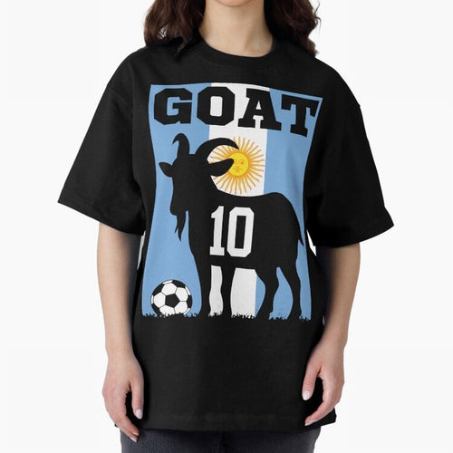 Argentina World Cup 2026 The Goat 10 Oversized T-Shirt Experience Global Football Passion for FIFA World Cup 2026, Centered on Neymar, Haaland and Cristiano Ronaldo, Brazil, Portugal and Argentina, Sports Nostalgia, International Competition,