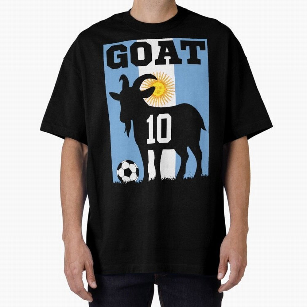 Argentina World Cup 2026 The Goat 10 Oversized T-Shirt Experience Global Football Passion for FIFA World Cup 2026, Centered on Neymar, Haaland and Cristiano Ronaldo, Brazil, Portugal and Argentina, Sports Nostalgia, International Competition,