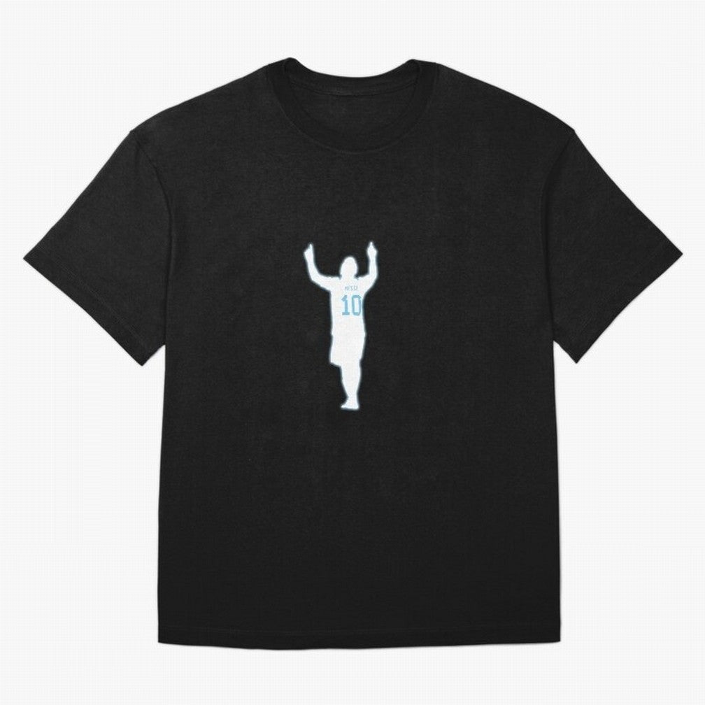 Lionel Messi Iconic Celebration Pose - Argentina Colors Classic T-Shirt Unlock FIFA World Cup 2026 for Fans of Mbappe and Neymar and England, France and Netherlands, Bringing Retro Football Energy, Iconic Rivalries, Trophy Chase Drama and Stadium