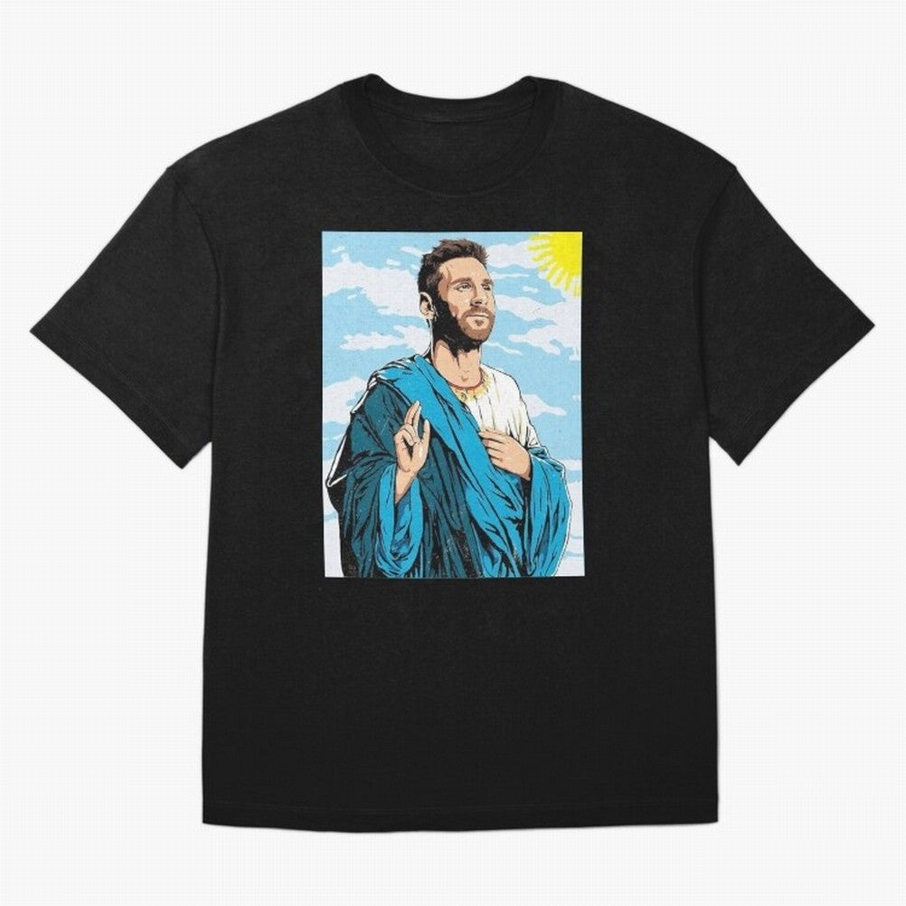 messi god Oversized T-Shirt Support Iconic Players in Match Day Hype around FIFA World Cup 2026 Group Stage, Haaland and Mbappe, Argentina and Brazil, Stadium Memories, Football Loyalty, International Chants and Championship Tradition; Great for