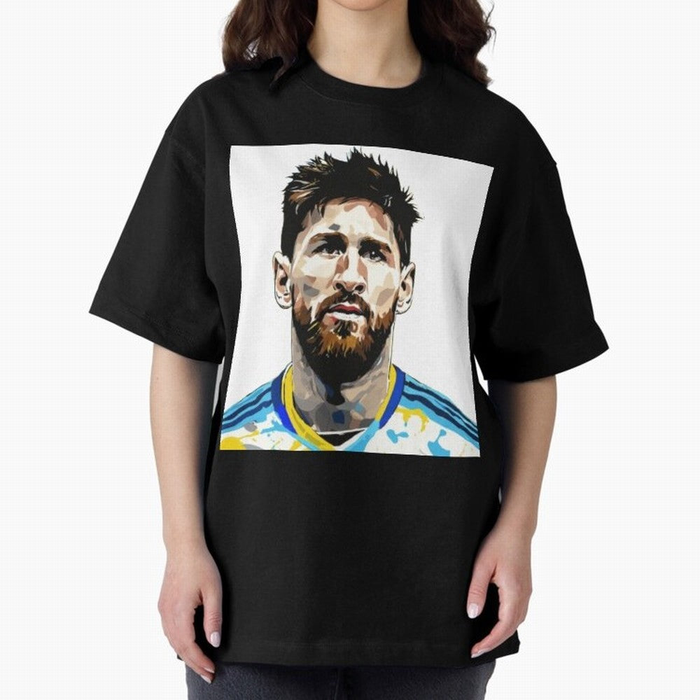 Lionel Messi Oversized T-Shirt Live for the Drama of FIFA World Cup 2026 Group Stage Spirit, Inspired by France and Portugal, Messi, Neymar and Mbappe, Soccer Culture, Superstar Moments, National Team Dreams and Competitive Fire; Perfect for Fans,