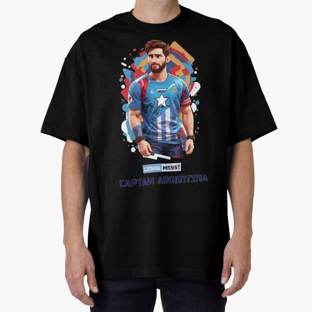 Lionel Messi Captain Argentina Oversized T-Shirt Relive the Noise and Pride of FIFA World Cup 2026 Inspired by Haaland, Portugal, Spain and Germany Energy, Game Day Rituals, Football Legends, Country Pride and the Road to the Final; Perfect for