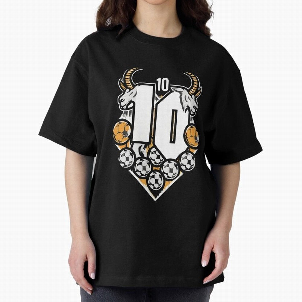 GOAT (Lionel Messi) design Boxy T-Shirt Mark Global Football Passion for FIFA World Cup 2026, Made for Messi, Neymar and Mbappe, France and Portugal, Sports Nostalgia, International Competition, Famous Players and Unforgettable Victories; Created