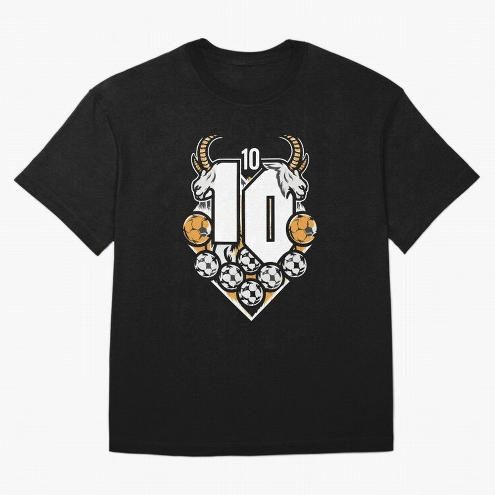 GOAT (Lionel Messi) design Boxy T-Shirt Mark Global Football Passion for FIFA World Cup 2026, Made for Messi, Neymar and Mbappe, France and Portugal, Sports Nostalgia, International Competition, Famous Players and Unforgettable Victories; Created
