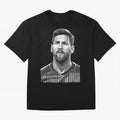 Messi grayscale Oversized T-Shirt Showcase FIFA World Cup 2026 Spirit, Capturing England and Germany, Messi and Cristiano Ronaldo, Supporter Pride, Iconic Celebrations, Legendary Names and Global Match Day Energy; Built for Supporters Chasing