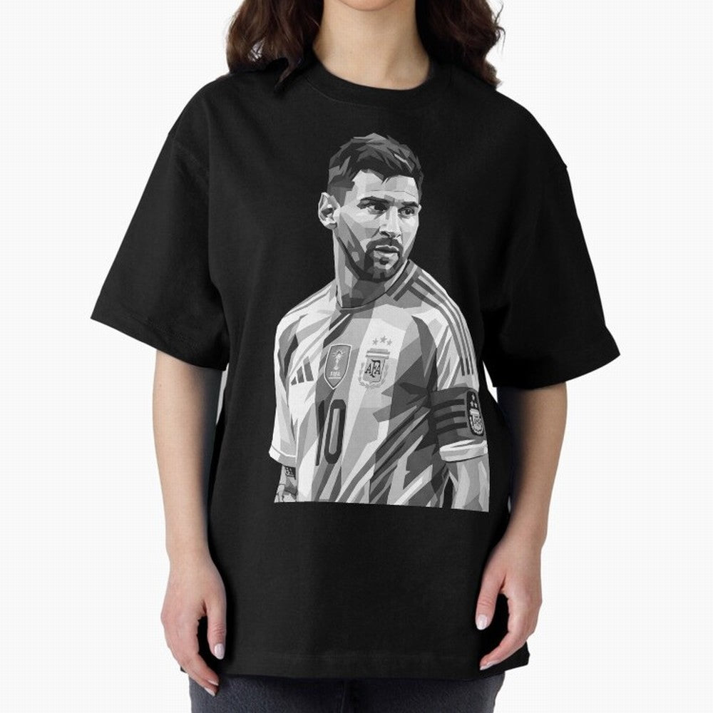 Messi grayscale Classic T-Shirt Stand Out with Spirit from Match Day Hype around FIFA World Cup 2026 USA Canada Mexico, Cristiano Ronaldo, Brazil, Portugal and Argentina, Champion Mindset, Group Stage Buzz, Knockout Tension and Passionate Fan