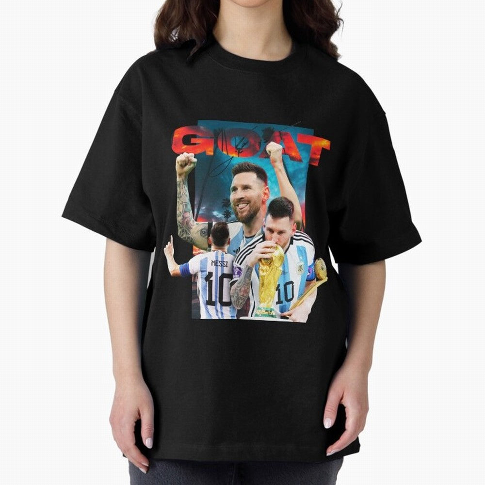 Messi GOAT Classic T-Shirt Carry the Dream of FIFA World Cup 2026 Capturing Cristiano Ronaldo, Portugal Energy, Sports Nostalgia, International Competition, Famous Players and Unforgettable Victories; Ideal for Fans Who Follow Messi, Cristiano