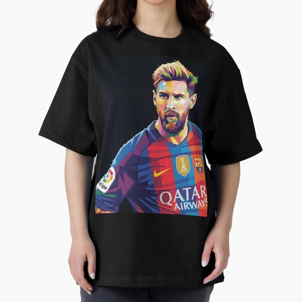 Messi Wpap Oversized T-Shirt Celebrate National Team Dreams in Global Football Passion for FIFA World Cup 2026, Driven by Neymar, Haaland and Cristiano Ronaldo, Argentina and Brazil, Tournament Hype, Historic Matchups, Family Viewing Parties and