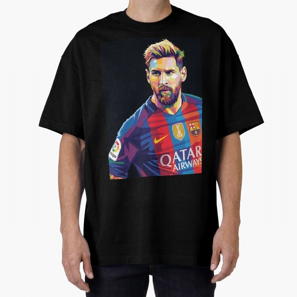 Messi Wpap Oversized T-Shirt Celebrate National Team Dreams in Global Football Passion for FIFA World Cup 2026, Driven by Neymar, Haaland and Cristiano Ronaldo, Argentina and Brazil, Tournament Hype, Historic Matchups, Family Viewing Parties and