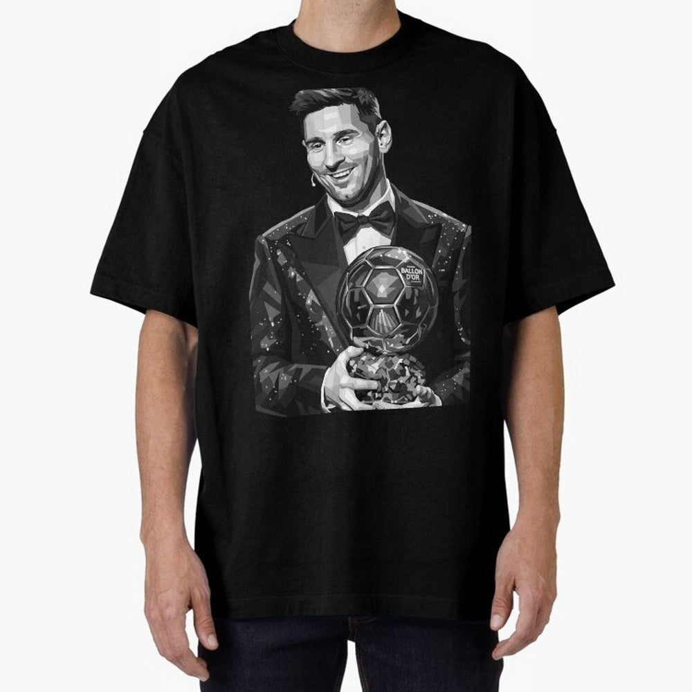Messi grayscale Oversized T-Shirt Fuel the FIFA World Cup 2026 Journey through Cristiano Ronaldo Highlights, England Pride, Sports Nostalgia, International Competition, Famous Players and Unforgettable Victories; Built for Supporters Chasing Trophy