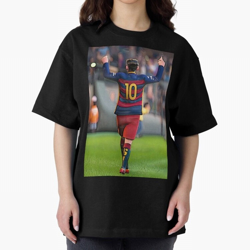 Lionel Messi (2) caricature Oversized T-Shirt Follow Every Goal of FIFA World Cup 2026 USA Canada Mexico Spirit, Capturing England, Mbappe and Neymar, Championship Spirit, Famous Goals, Roaring Crowds and International Football Unity; Made for