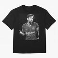 Messi grayscale Oversized T-Shirt Represent the Passion of Match Day Hype around FIFA World Cup 2026 USA Canada Mexico, Neymar, Haaland and Cristiano Ronaldo, Argentina and Brazil, Retro Football Energy, Iconic Rivalries, Trophy Chase Drama and