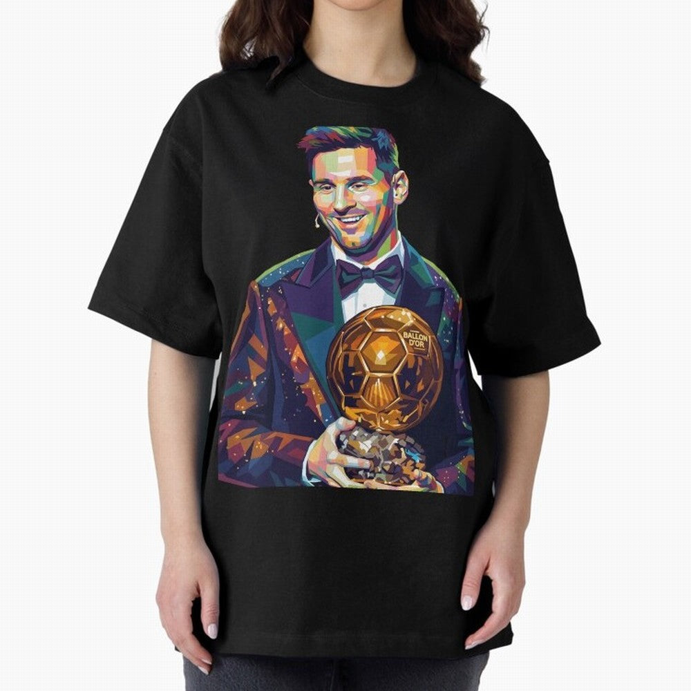 Messi Wpap Oversized T-Shirt Enjoy the Biggest Football Party of Global Football Passion for FIFA World Cup 2026 USA Canada Mexico, Highlighting Mbappe, Argentina, Vintage Soccer Flavor, Modern Football Stars, National Flags and Final Night