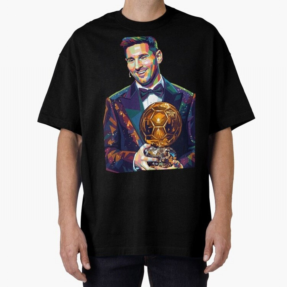 Messi Wpap Oversized T-Shirt Enjoy the Biggest Football Party of Global Football Passion for FIFA World Cup 2026 USA Canada Mexico, Highlighting Mbappe, Argentina, Vintage Soccer Flavor, Modern Football Stars, National Flags and Final Night